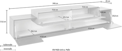Porta TV CORO 240 cm 3 ante a ribalta | Web Furniture