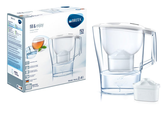 Caraffa filtrante Brita Aluna – 2,4 L – colore bianco – con filtro