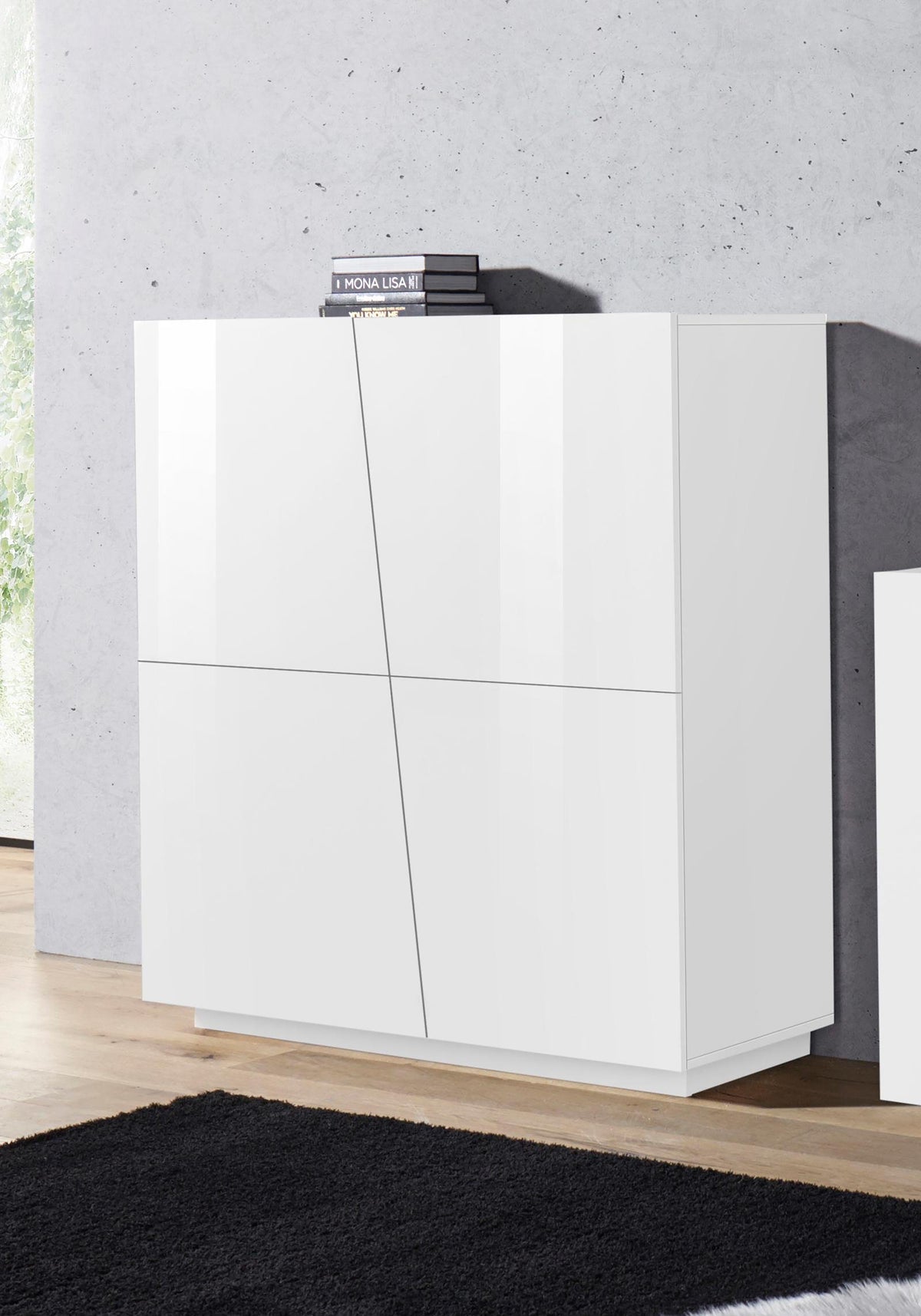 Credenza VEGA alta 120 cm 4 ante push-to-open | Web Furniture