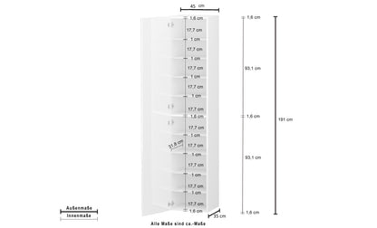 Armadio scarpiera KOMPACT a 1 anta battente | Web Furniture