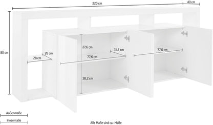 Credenza ESSENTIAL 4 ante da 220 cm | Web Furniture