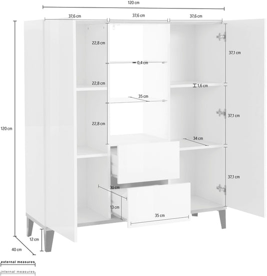 Credenza SUNRISE alta 120 cm | Web Furniture