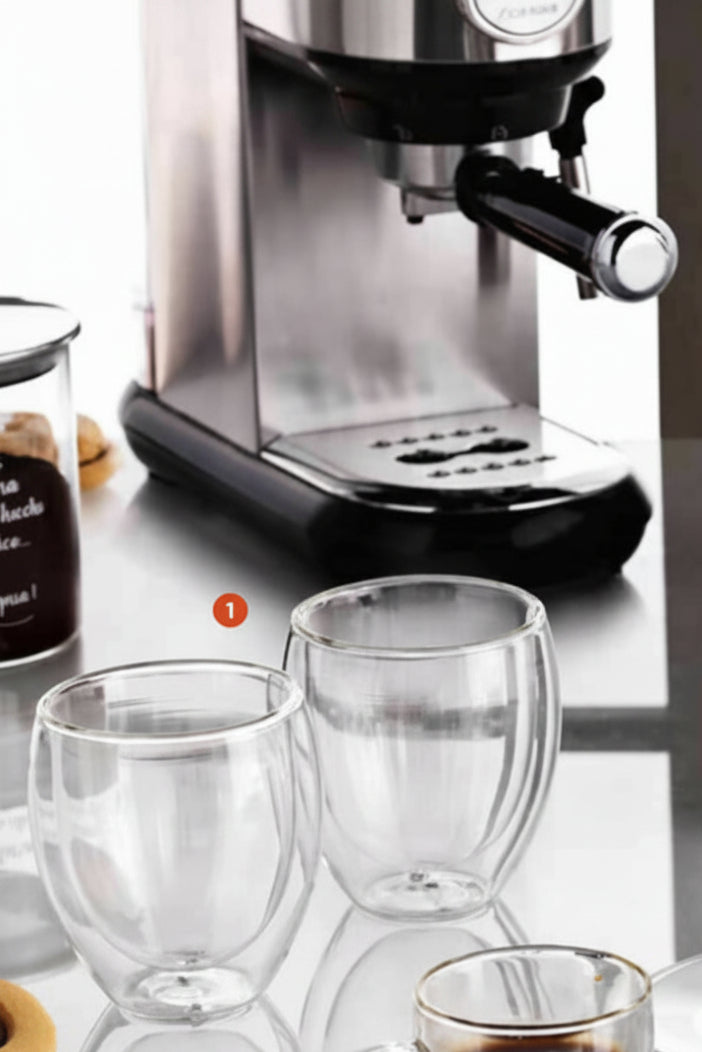 Set 2 Bicchieri Double Wall Brandani – 250 ml – Vetro Borosilicato Termico
