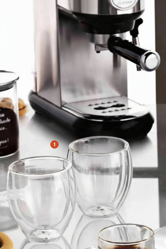Set 2 Bicchieri Double Wall Brandani – 250 ml – Vetro Borosilicato Termico