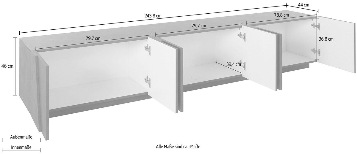 Porta TV PING 240 cm 6 ante battenti | Web Furniture