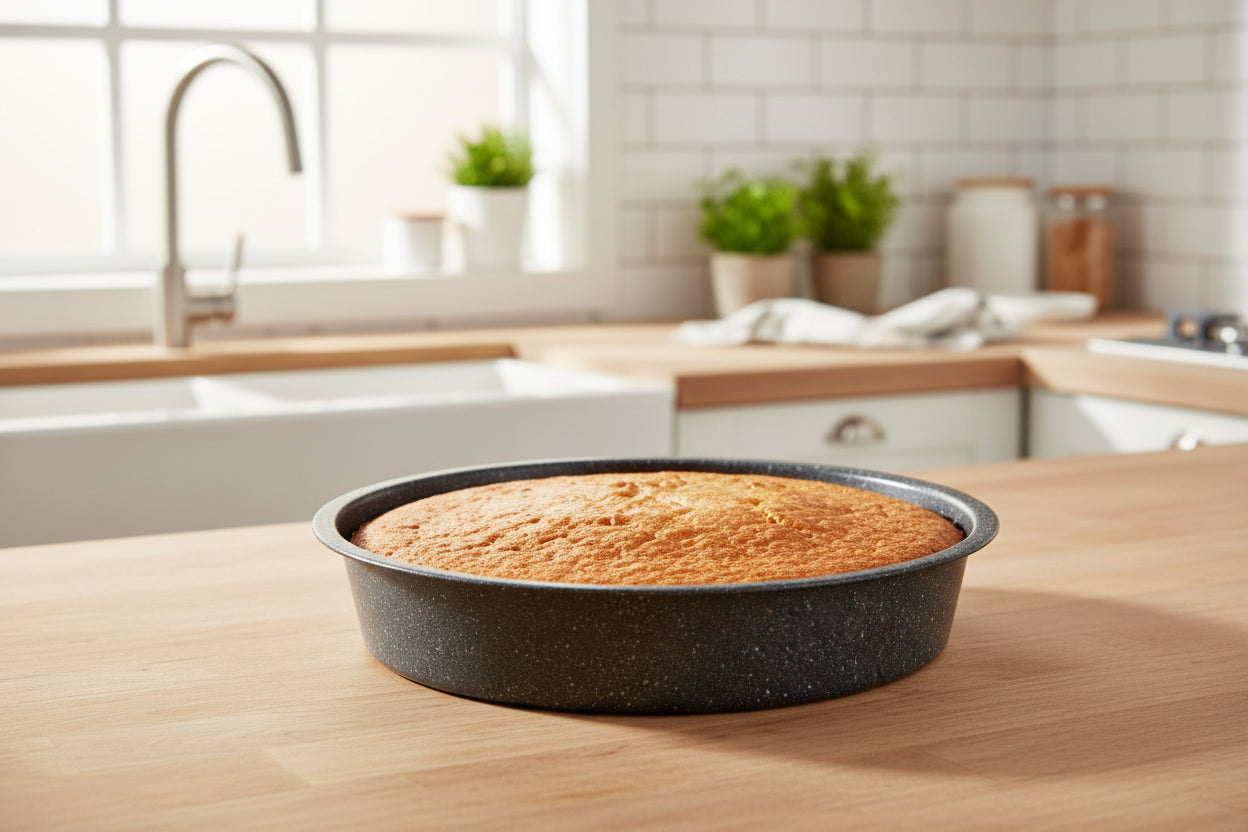 Teglia Rotonda Fonda Antiaderente in Acciaio Marmorizzato