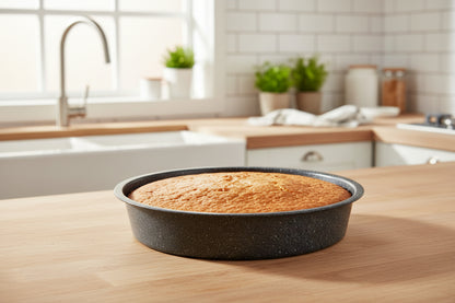 Teglia Rotonda Fonda Antiaderente in Acciaio Marmorizzato