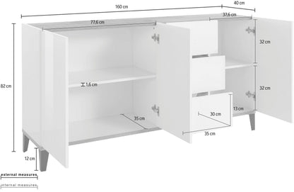 Credenza SUNRISE 3 ante + 3 cassetti da 160 cm | Web Furniture