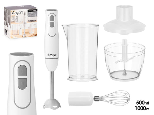 Frullatore a immersione 400W bianco con accessori – tritatutto e frusta