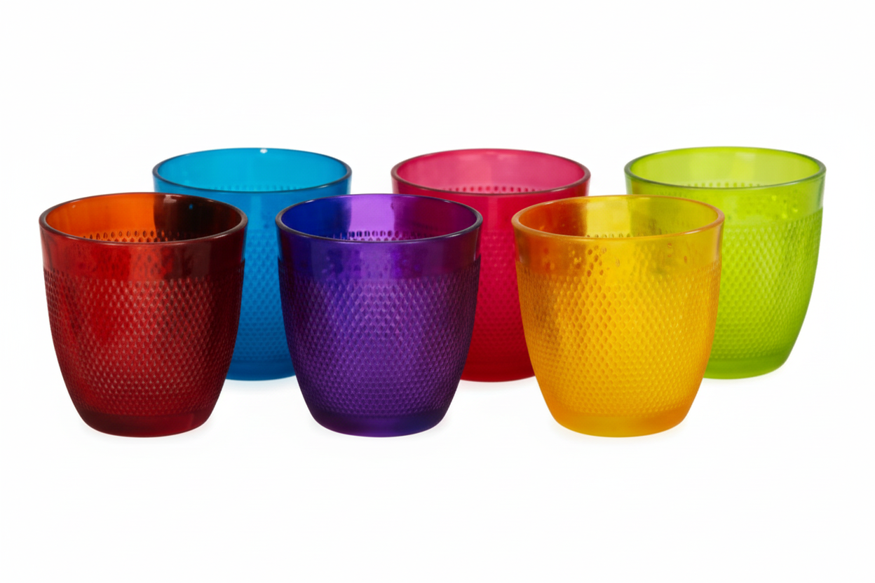 Set 6 Bicchieri Colorati in Vetro GRANNY COLORS – 260 ml
