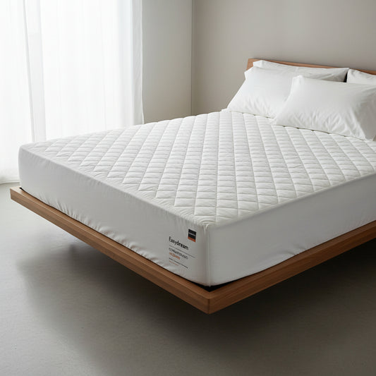Coprimaterasso in Spugna Jacquard Bianco – Singolo, Piazza e Mezza, Matrimoniale
