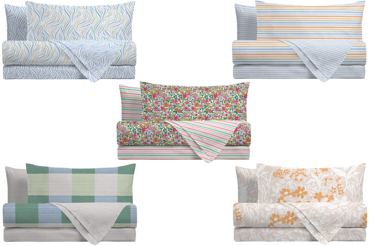 Completo letto matrimoniale cotone 80% poliestere 20% Siretessile