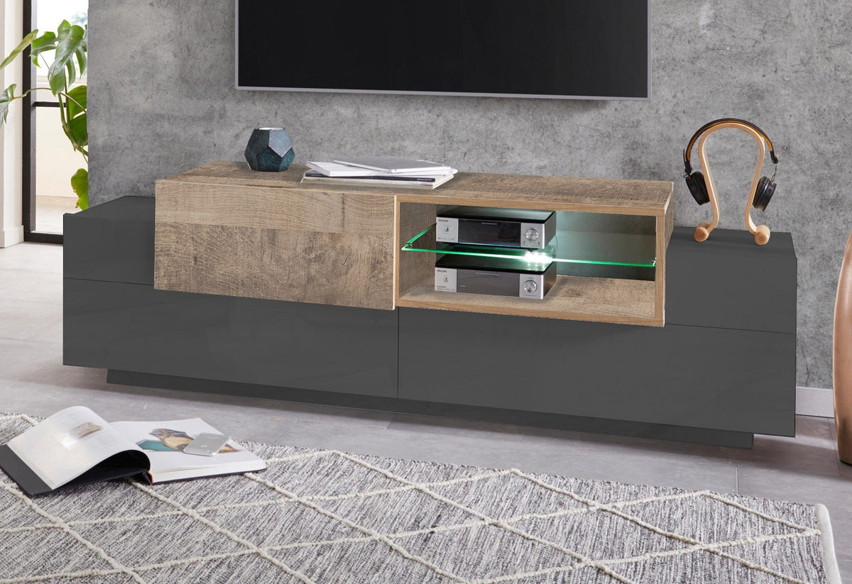 Porta TV NEW CORO 160 cm 1 anta battente + 2 ante a ribalta | Web Furniture