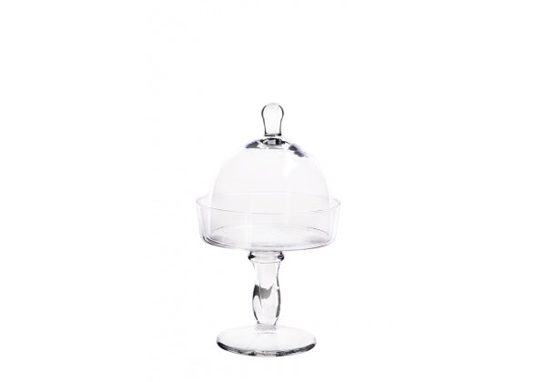 Alzata con Campana in Vetro Trasparente – Cupola con Base Elegante