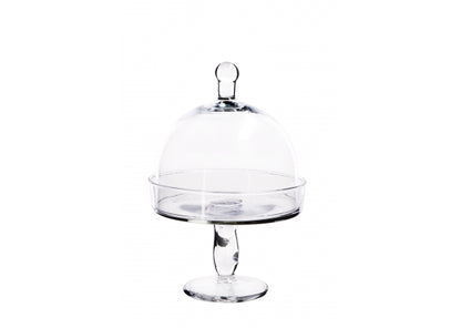 Alzata con Campana in Vetro Trasparente – Cupola con Base Elegante
