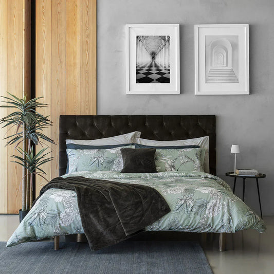 Completo Letto Ellis Absinthe – Singolo, Piazza e Mezza, Matrimoniale (Verde / Grigio)