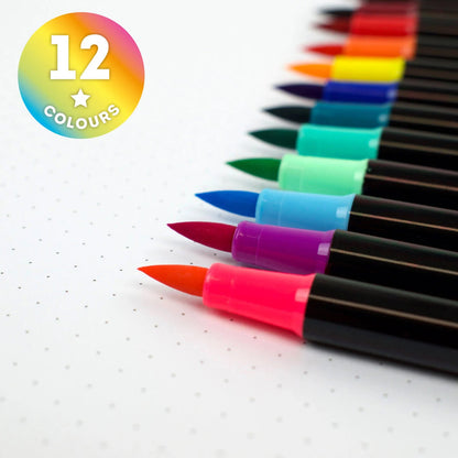 Set di 12 Pennarelli con Punta Pennello Bright Colours - Brush Markers Legami