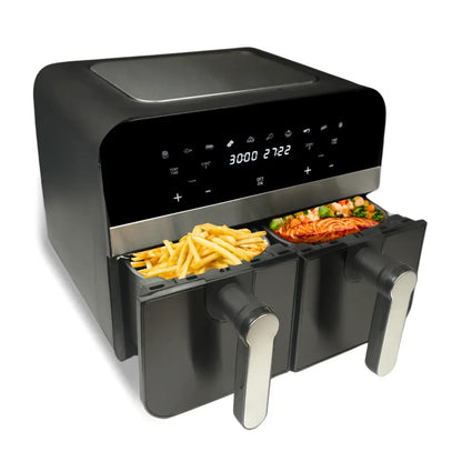 Comfy Nest Friggitrice ad Aria Digitale Doppio Cestello | 2400W 9LT