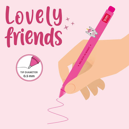 Penna Gel con Animaletto Decorativo Unicorn "Believe in Magic" - Lovely Friends Legami