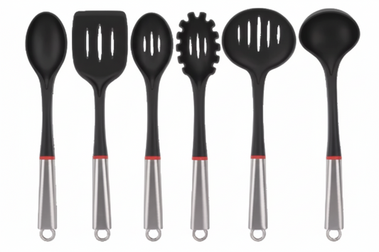 Set Mestolame 6 Pezzi Kitchen World in Nylon e Acciaio | Utensili Cucina Resistenti