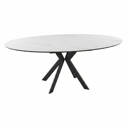 Tavolo rotondo allungabile Coltrane - top ceramica grigio lucido 120-150 cm