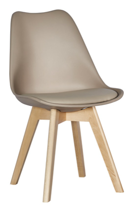 Set 6 Sedie Lelia con Gambe in Legno Naturale e Seduta in Polipropilene