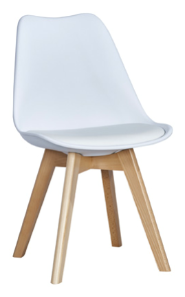 Set 6 Sedie Lelia con Gambe in Legno Naturale e Seduta in Polipropilene