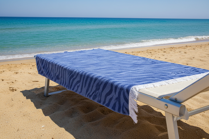 Telo Mare Savana 90×170 cm in Microspugna Jacquard – Motivo Zebrato – 100% Cotone