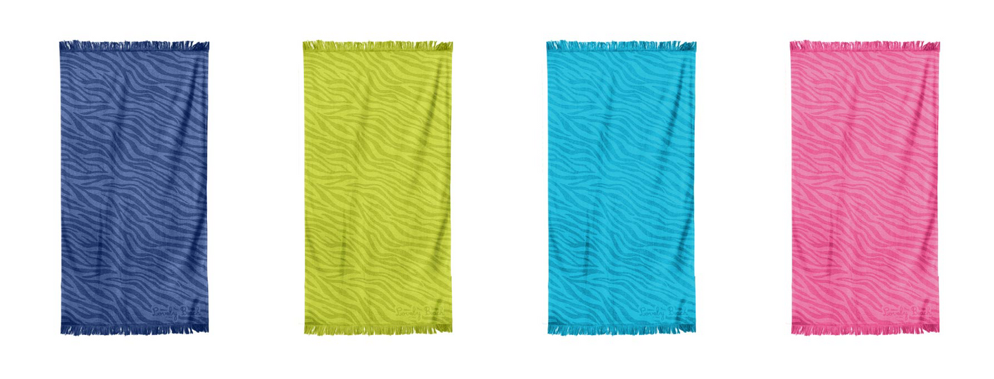 Telo Mare Savana 90×170 cm in Microspugna Jacquard – Motivo Zebrato – 100% Cotone