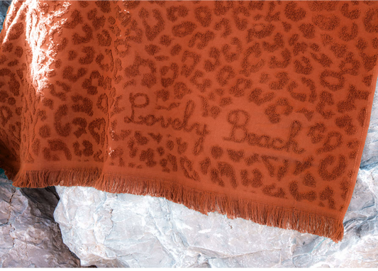 Telo Mare Pardus 90×170 cm in Microspugna Jacquard – Motivo Leopardato – 100% Cotone