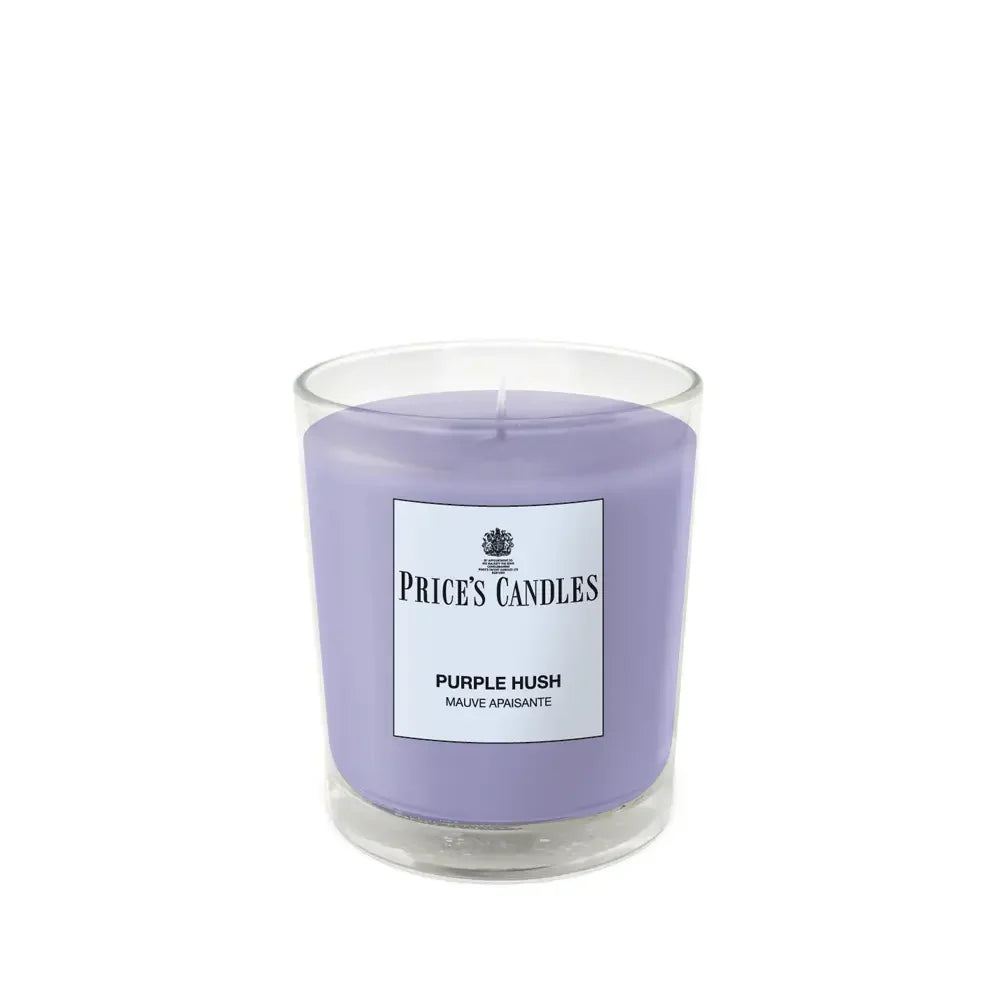 Price’s Candles Purple Hush – Candela Profumazione Floreale in Bicchiere 170 g