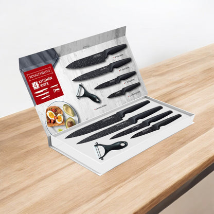 Set Coltelli 4 Pezzi con Rivestimento in Marmo Royalty Line