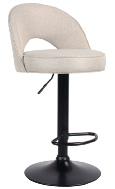 Sgabello da Bar Blake Regolabile in Altezza in Tessuto 49×47 cm