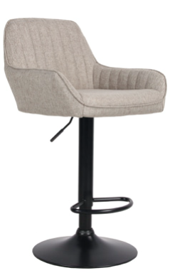 Sgabello da bar Percy regolabile in altezza con seduta in tessuto