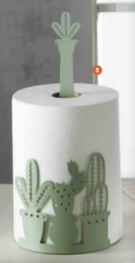 Porta Scottex Brandani – Cactus – Verde metal – Ø15×34,5 cm