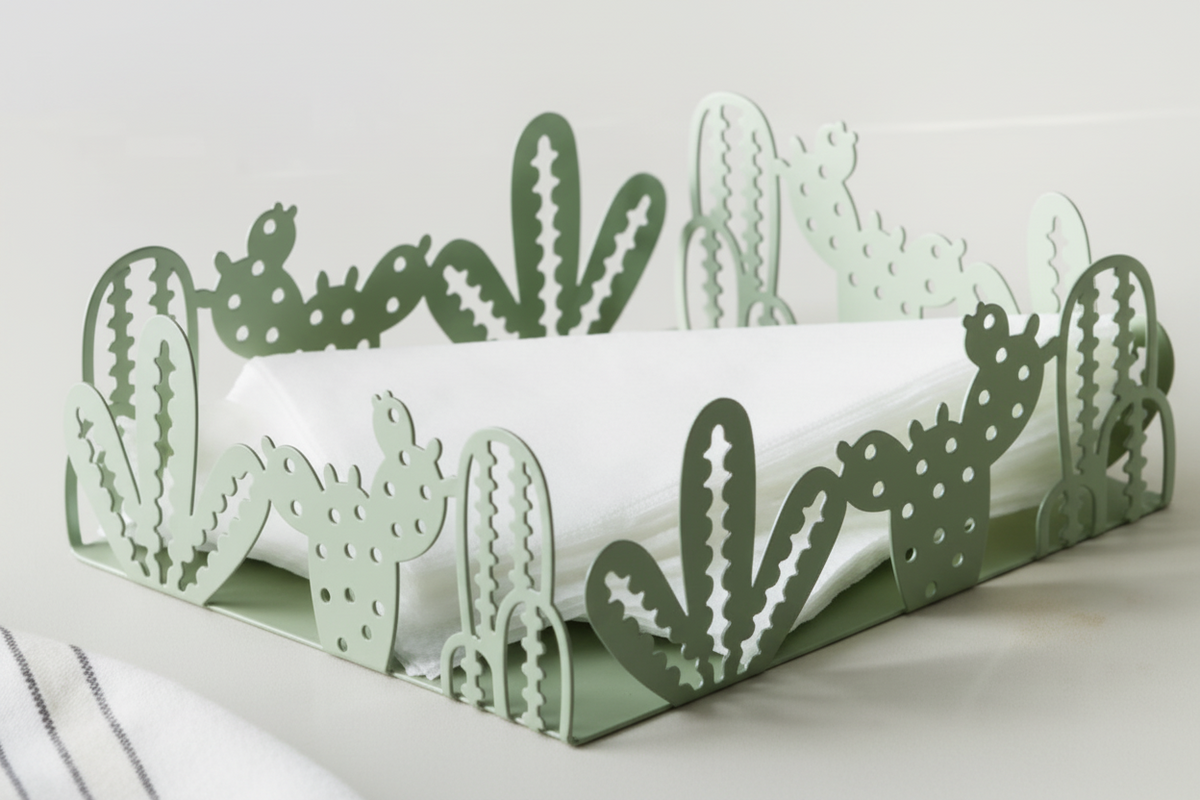 Portatovaglioli Brandani – Cactus – Verde metal – 17×17×6 cm