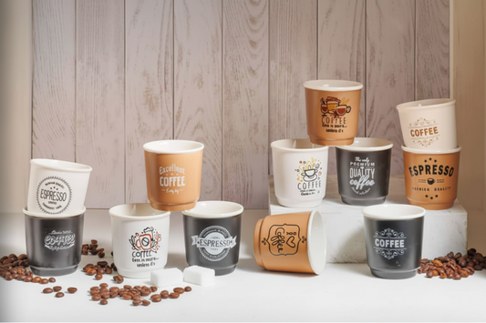 Bicchierino Caffè Brandani in New Bone China – Tazzina Moderna Colori Assortiti