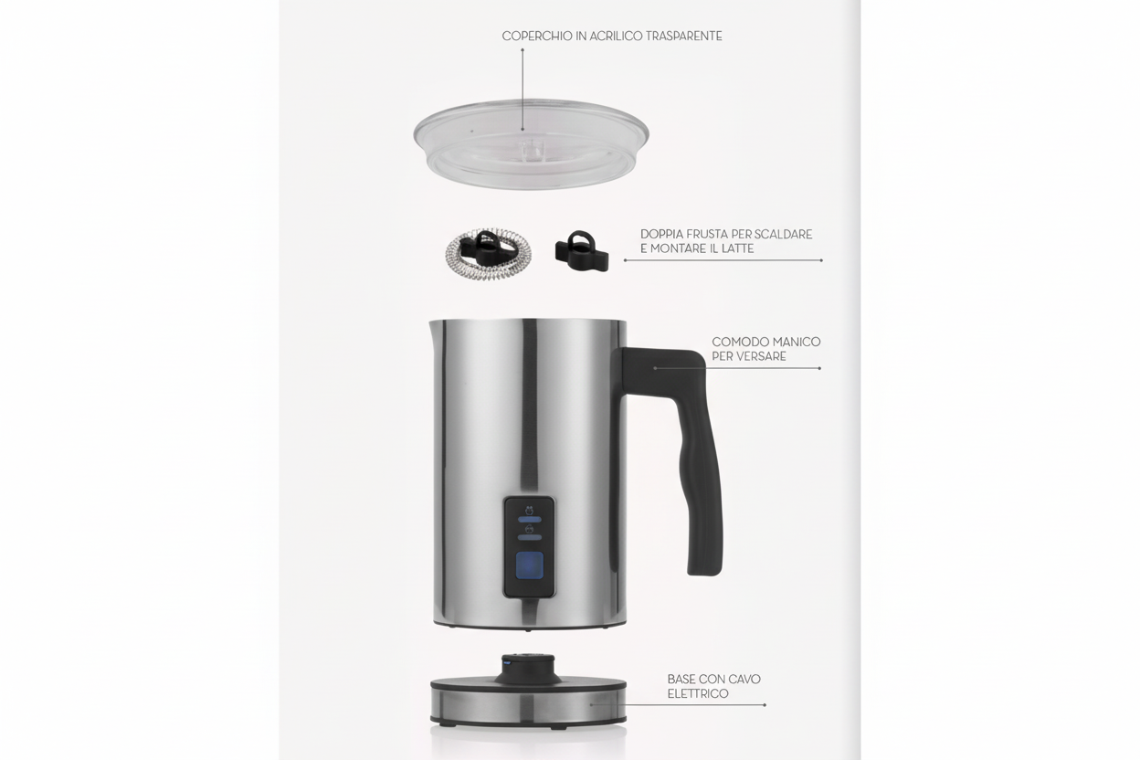 Scalda Monta Latte Brandani Schiumotto Techno – Montalatte Automatico