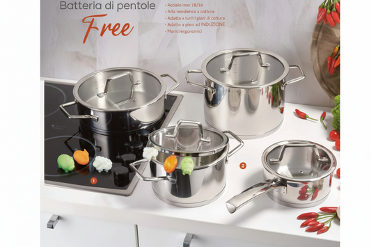 Batteria Pentole Brandani Acciaio Inox 8 Pezzi per Induzione – Set Cucina Completo