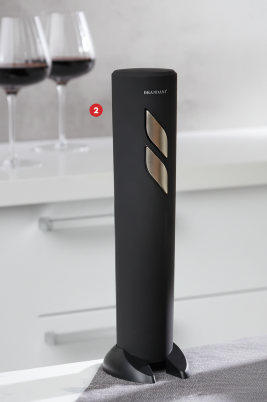 Cavatappi elettrico nero soft touch – con taglia capsule – ABS Brandani