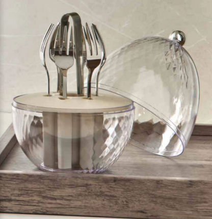 Brandani – Mini ovetto portaforchettine con pinza – ABS/PP – 6 forchettine + pinza inox