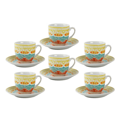 Tazzina Caffè con Piatto Mondello - Set da 6 Pezzi