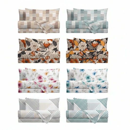 Completo letto matrimoniale stampato 240×280 – 100% poliestere – Siretessile