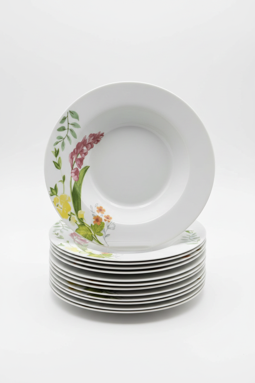 Servizio piatti Ginevra 18 pezzi – porcellana decorata – tavola elegante