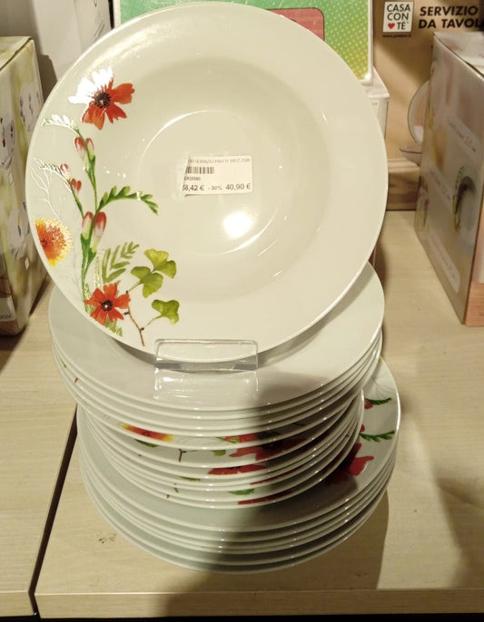 Servizio piatti Zurigo 18 pezzi – porcellana decorata – stile elegante