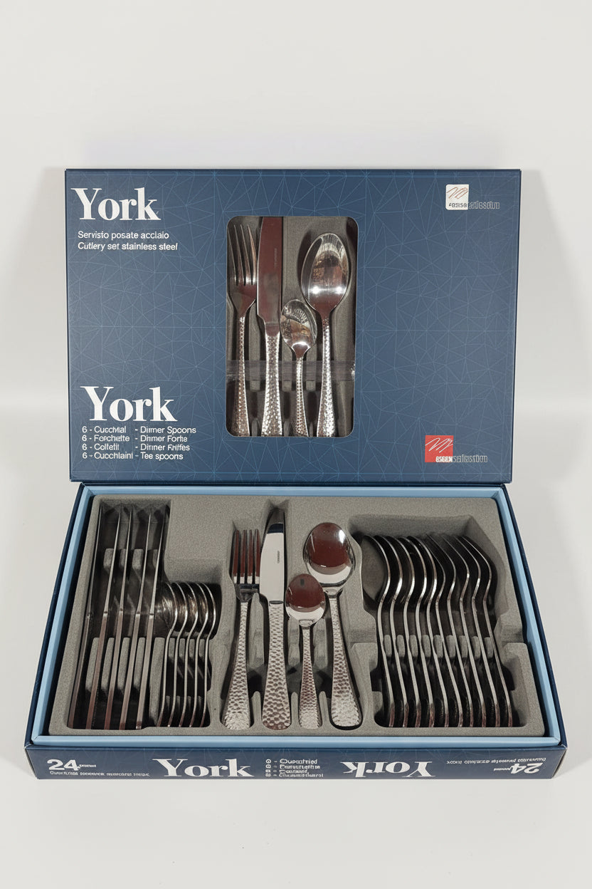 Set posate York 24 pezzi in acciaio inox