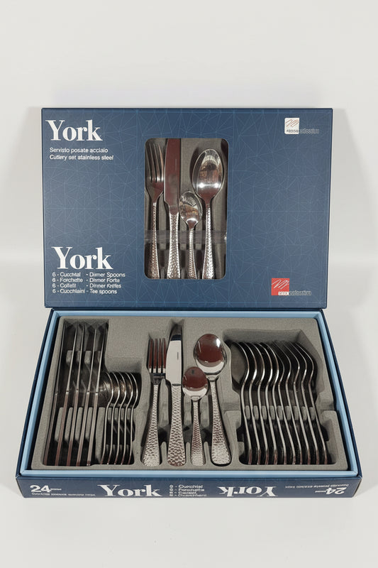 Set posate York 24 pezzi in acciaio inox