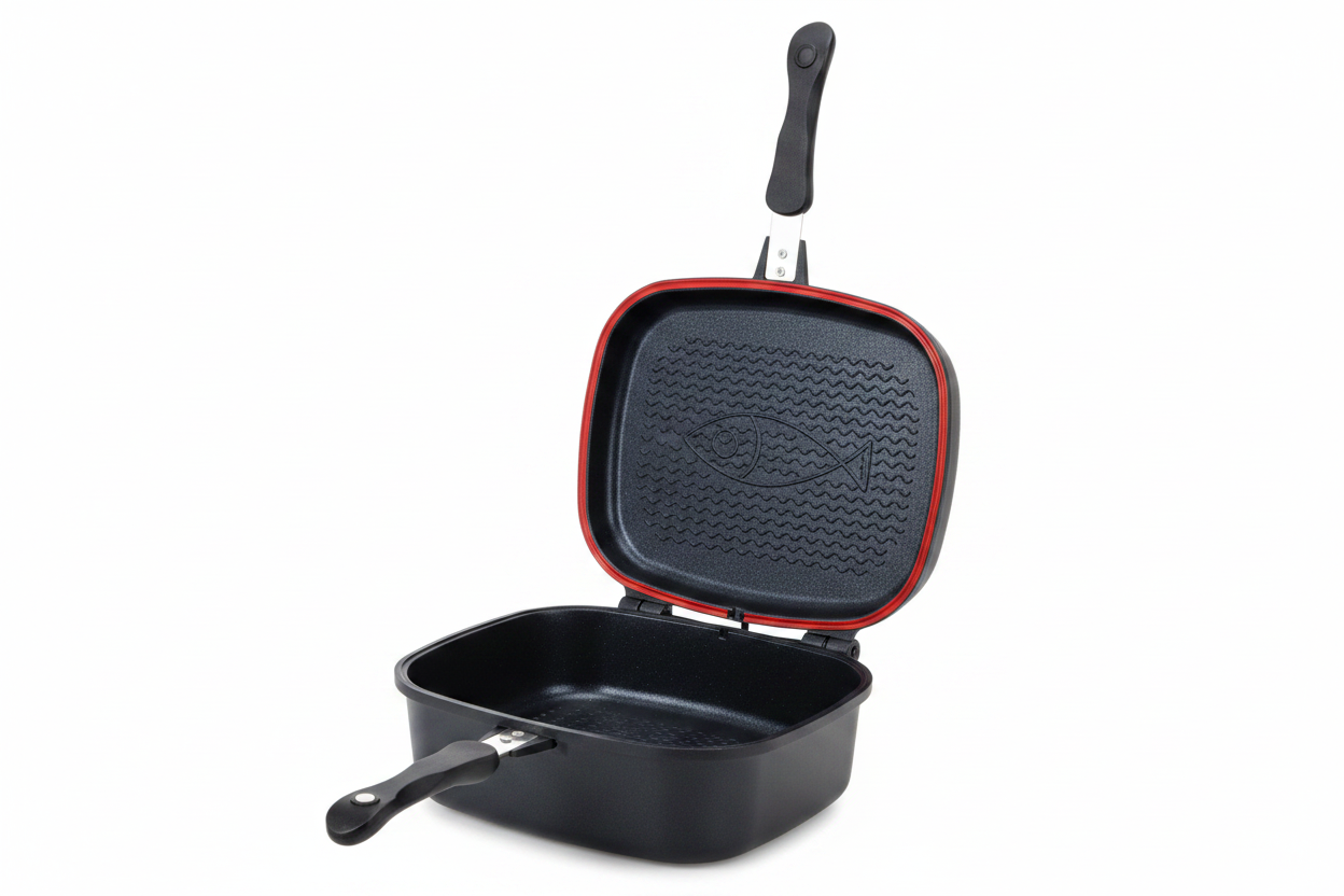 Fornetto doppio rettangolare con griglia in acciaio 24x32 cm