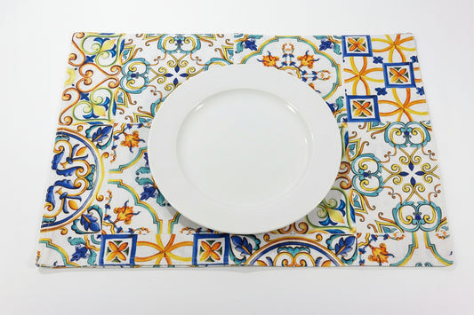 Set 2 Sottopiatti Chain & Rosone 33×48 con Nappine Blu | Stile Mediterraneo | Brandani