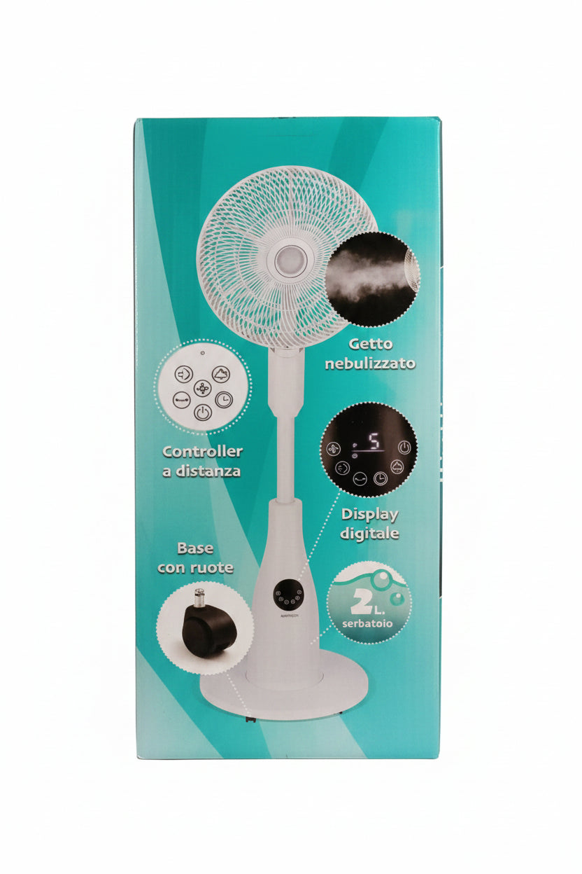 Ventilatore Umidificatore a Colonna con LED e Telecomando – 80 W – 2 L